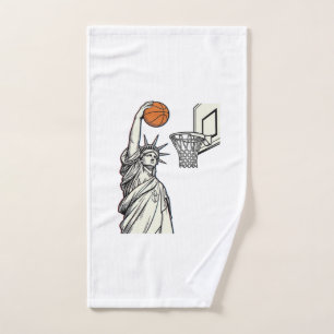 Liberté Basketball Dunk Dessin de gravure vintage_