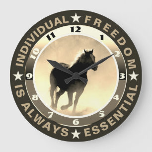 Liberté (cheval) Acrylique Horloge murale