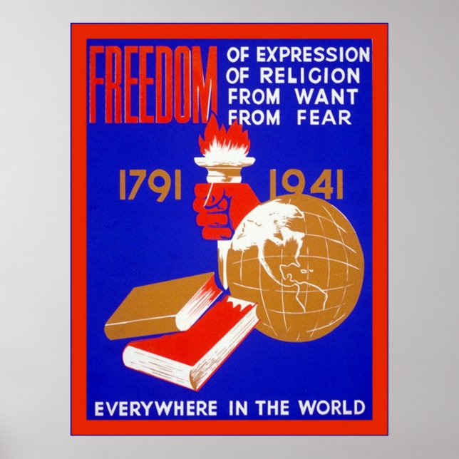 Liberté d'expression ~ Poster vintage (Devant)