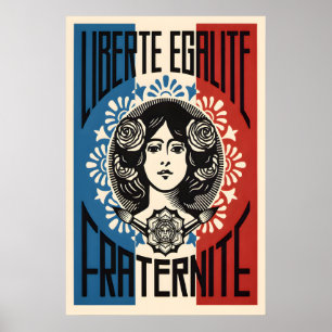 Liberté Égalité Fraternité Affiche de reproduction