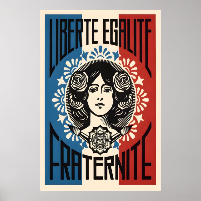 Liberté Égalité Fraternité Affiche de reproduction (Devant)