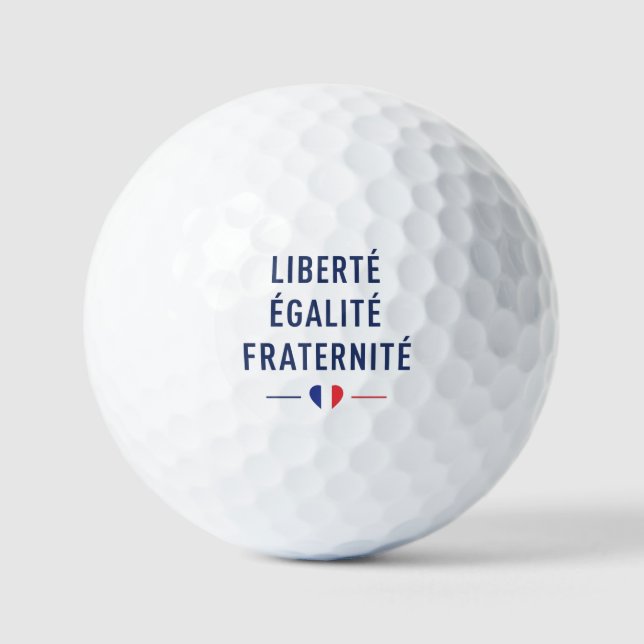 Liberté Égalité Fraternité Balle de Golf | Françai (Recto)