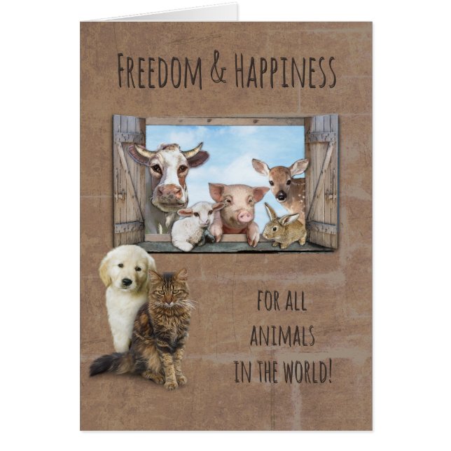 Liberté et bonheur pour tous les animaux dans le m (Devant)