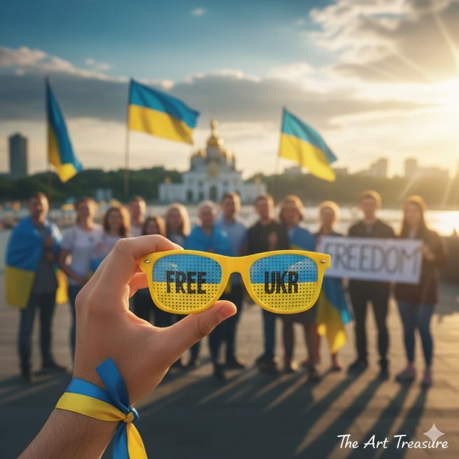 LIBERTÉ & Ukraine Drapeaux Tôles / Lunettes de sol (Créateur téléchargé)