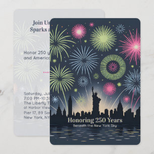 Liberty Feux d'Artifice 250 Ans Carte Galerie New