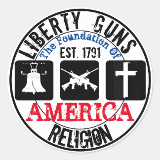 Liberty Guns Religion Sticker rond