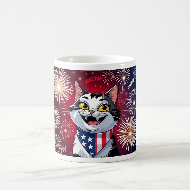 Liberty Meowgnet - Mug de chat patriotique (Centre)