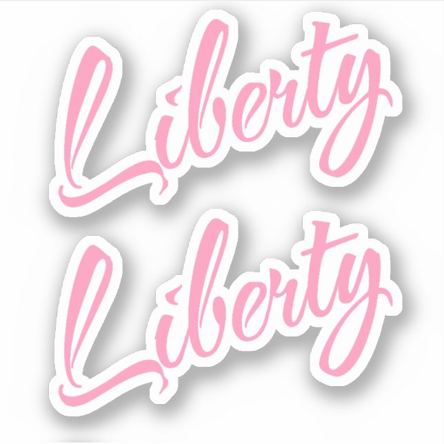 Liberty Nom décoratif en rose x2 Sticker (Devant)