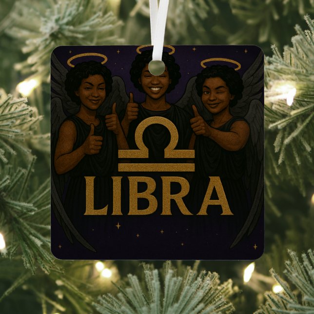 Libra Black Angel Zodiac Ornement (Insitu)