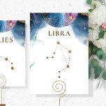 Libra Constellation, Numéro de table céleste<br><div class="desc">Profitez d'un thème de constellation céleste avec nos panneaux de constellation ! Collection avec 18 constellations différentes à choisir, mais si vous avez besoin de plus, n'hésitez pas à ajouter un nom différent à n'importe laquelle de nos cartes de numéro de table (même si la carte n'aurait pas la bonne...</div>