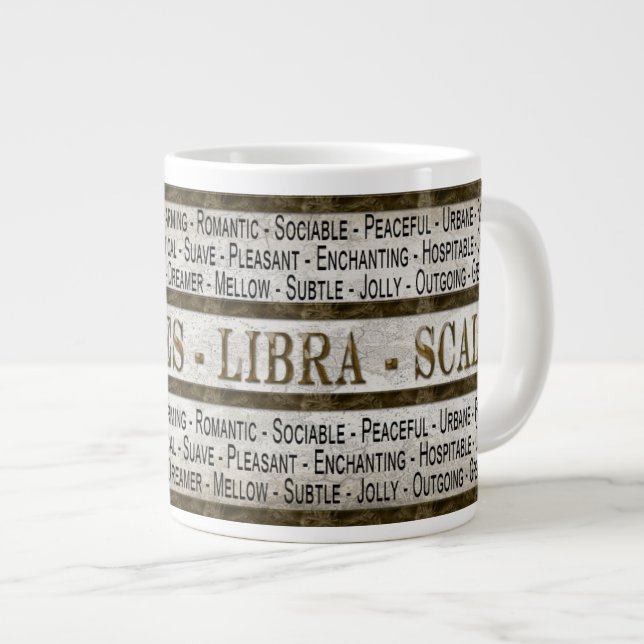 LIBRA - ÉCHELLES - CAFÉ/SOUPE/JUMBO MUG - TEXTE (Devant droit)