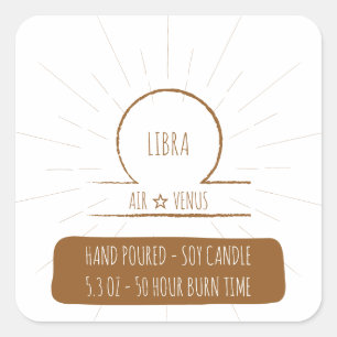 Libra main Étiquette à bougie de soja