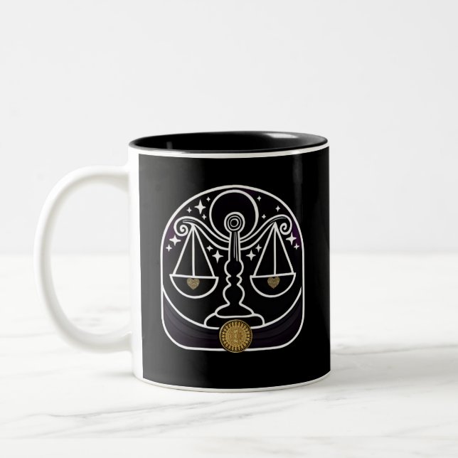 Libra noire et blanche Zodiac Café Mug (Gauche)