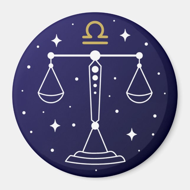 Libra the Scales Zodiac Sign Magnet (Devant)