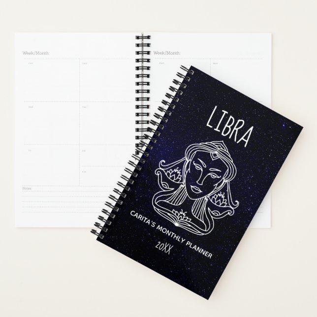 Libra Woman Planificateur mensuel (Devant avec enveloppe)