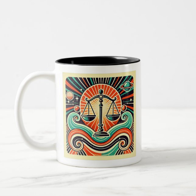 Libra Zodiac Café Mug Retro (Gauche)