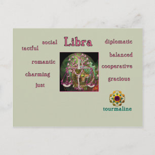 Libra zodiac caractéristiques carte postale