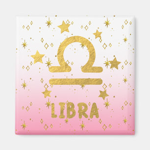 Libra Zodiac rose et or aimant