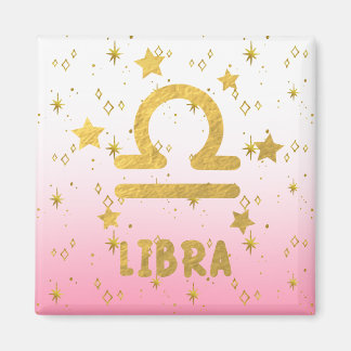 Libra Zodiac rose et or aimant