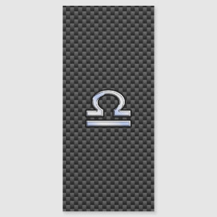 Libra Zodiac Sign on Black Carbon Fibre Print