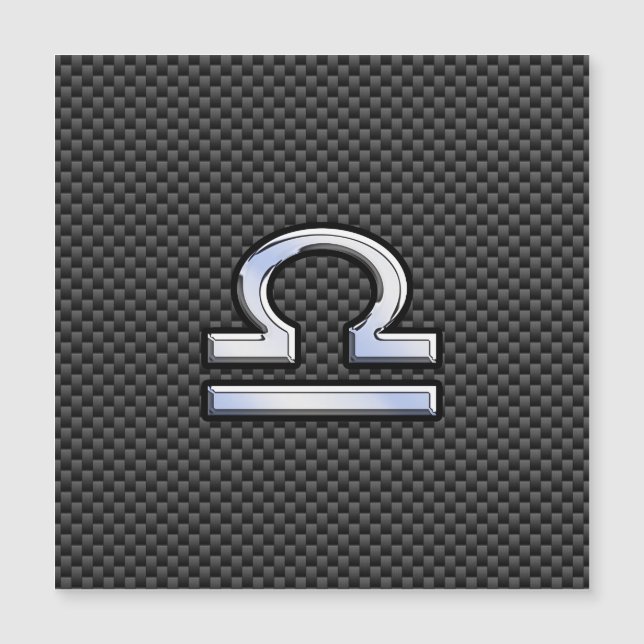 Libra Zodiac Sign on Black Carbon Fibre Print (Devant)
