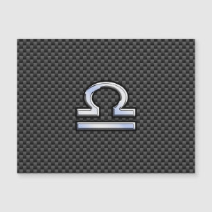 Libra Zodiac Sign on Black Carbon Fibre Print