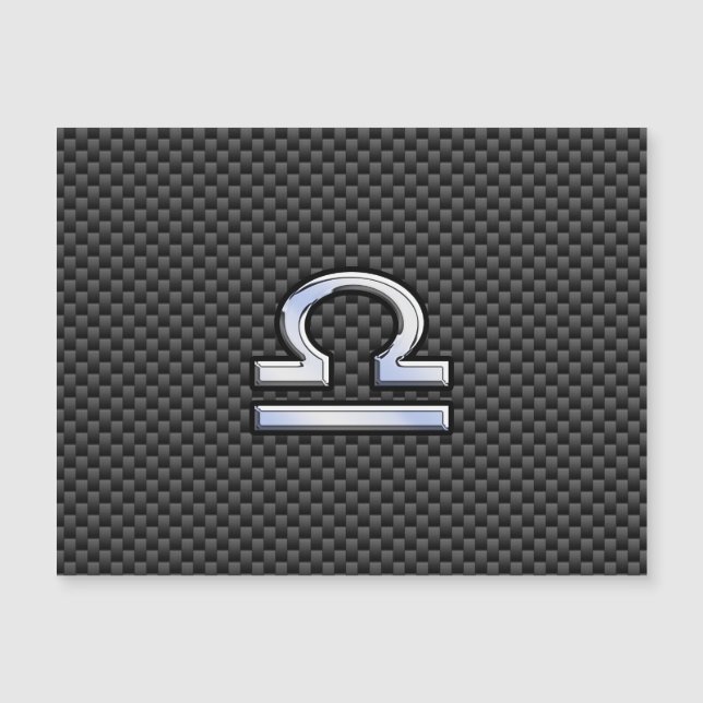 Libra Zodiac Sign on Black Carbon Fibre Print (Devant)