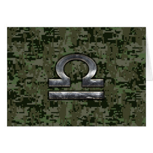Libra Zodiac Symbole de Green Digital Camouflage