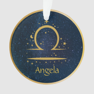 Libra zodiac symbole or étoiles ciel personnalisé