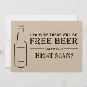 Libre Beer Funny Best Man Groomsman Proposition