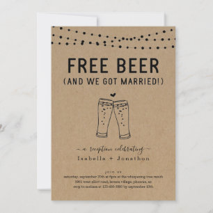 Libre Beer Funny Réception Seulement Invitation