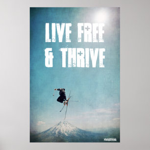 Libres vivants et prospèrent affiche
