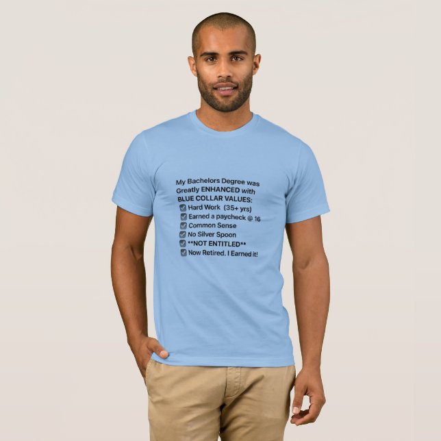 Licence avec Blue Collar Values T-shirt (Devant entier)