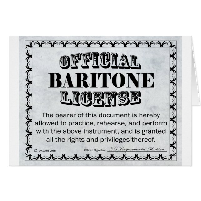 Licence Baritone (Devant horizontal)