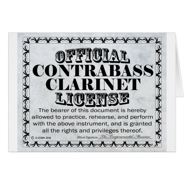 Licence Clarinet Contrabass (Devant horizontal)
