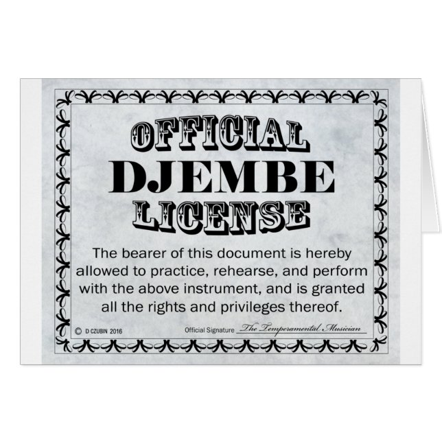 Licence Djembe (Devant horizontal)