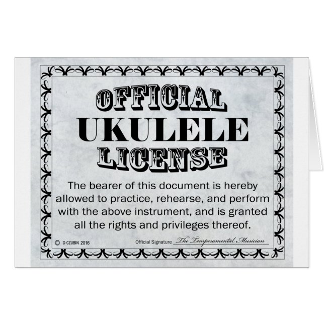 Licence Ukulele (Devant horizontal)