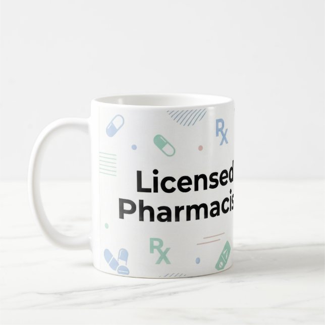 Licensed Pharmacist Personalized Mug | Modern ID B (Gauche)