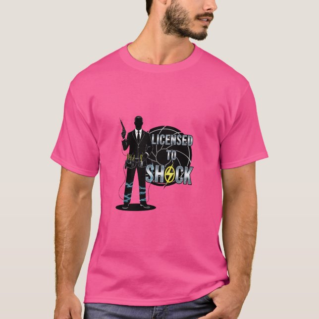 Licensed to Shock – Certified Electrician T-Shirt (Devant)