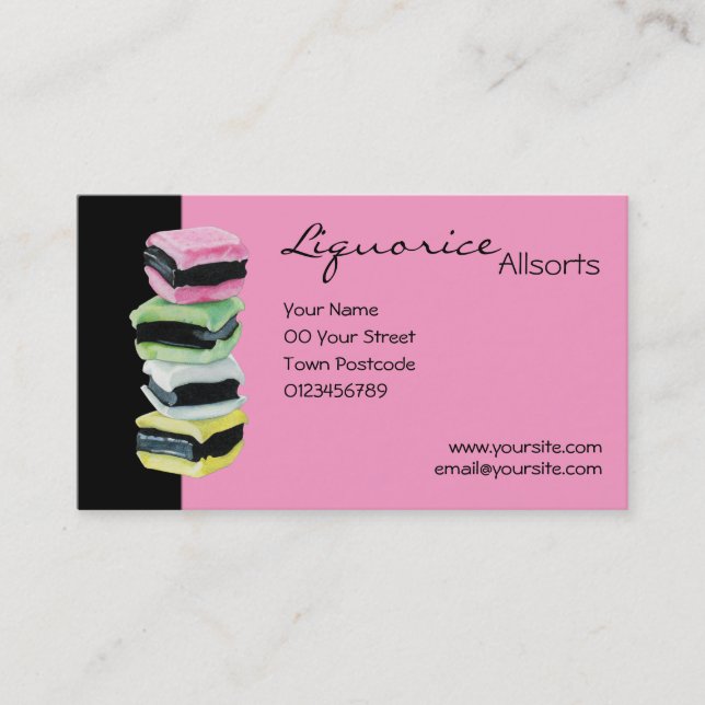 Licorice Allsports Carte de visite rose (Devant)