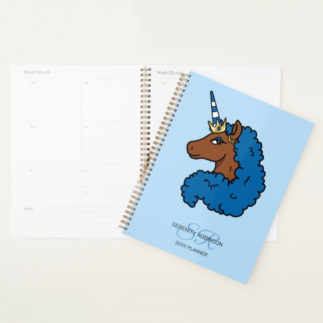 Licorne Afro Bleue (Devant avec enveloppe)