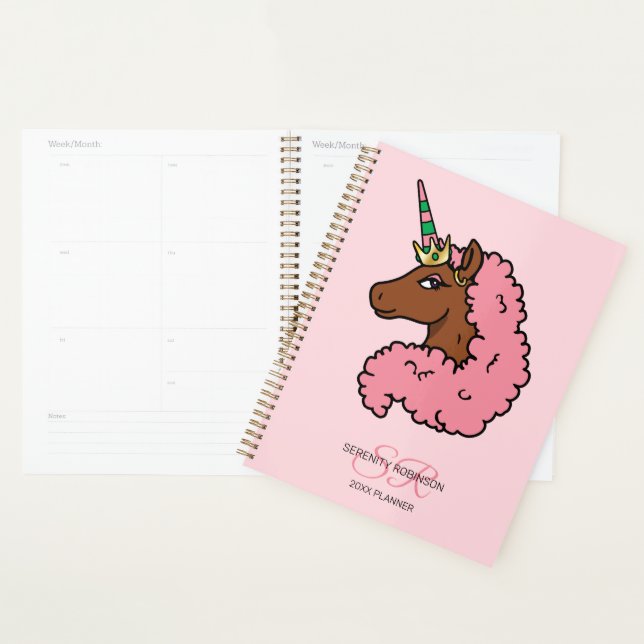 Licorne Afro Rose Clair (Devant avec enveloppe)