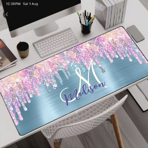 Licorne aqua rose chic dégoulinant de paillettes m