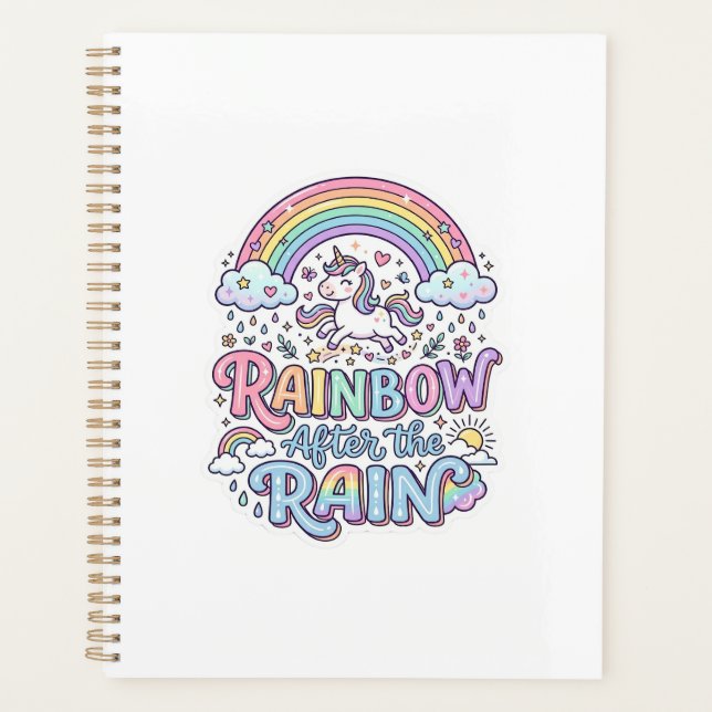 Licorne Arc-en-ciel après la pluie Premium Vector  (Devant)