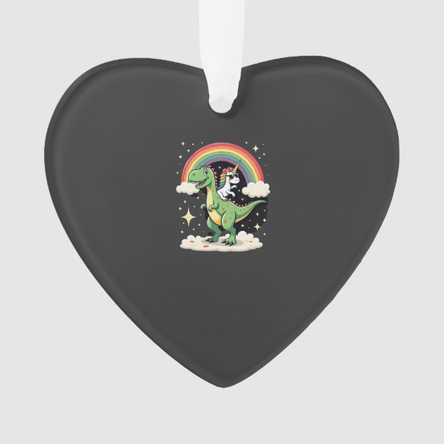 Licorne Arc-en-Ciel Chevauchant T rex - Garçons Fi (devant)