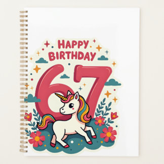 Licorne arc-en-ciel dessin animé mignon 67e annive