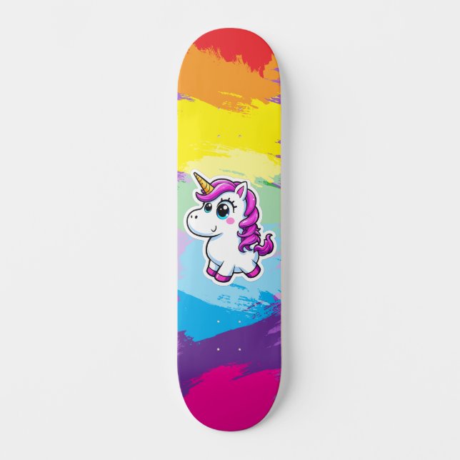 Licorne arc en ciel Skateboard (Recto)