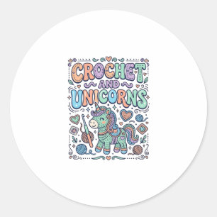 Licorne au Crochet et Autocollant Licorne Kawaii e