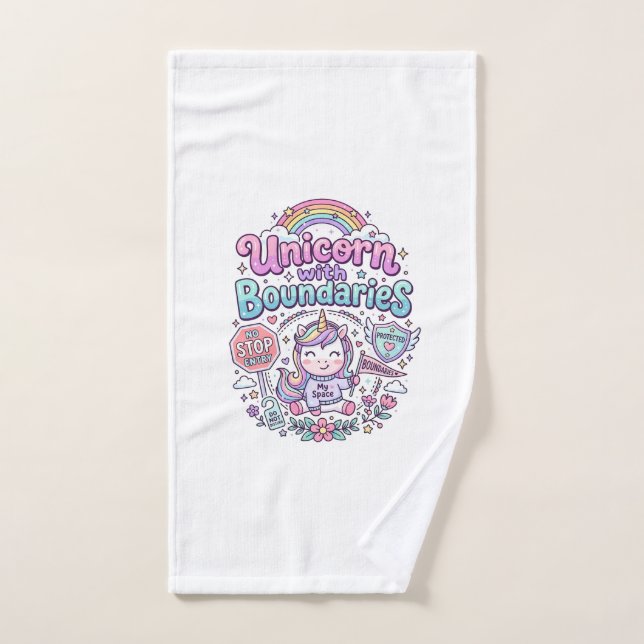 Licorne avec des frontières Charme Vêtements Graph (Serviette à main)