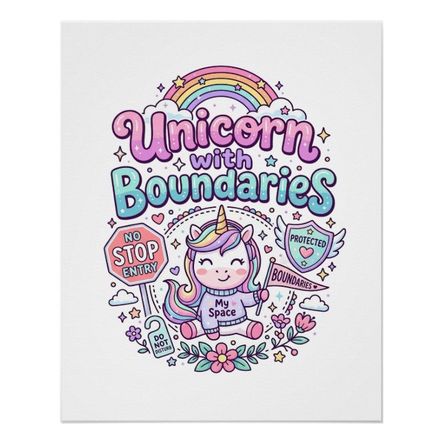 Licorne avec des frontières Charme Vêtements Graph (Devant)
